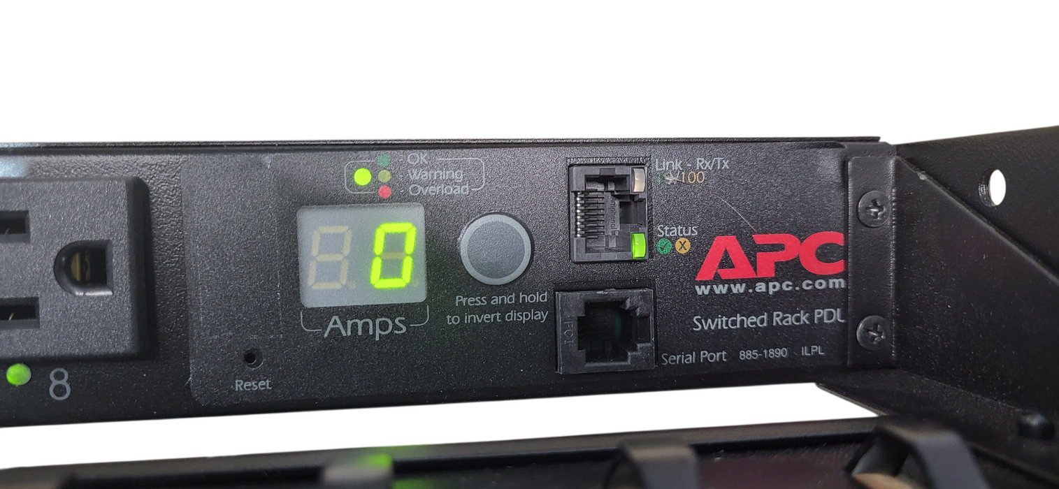 APC AP7900B Switched Rack PDU 1U 120V 12A Network Managed 8 Outlet