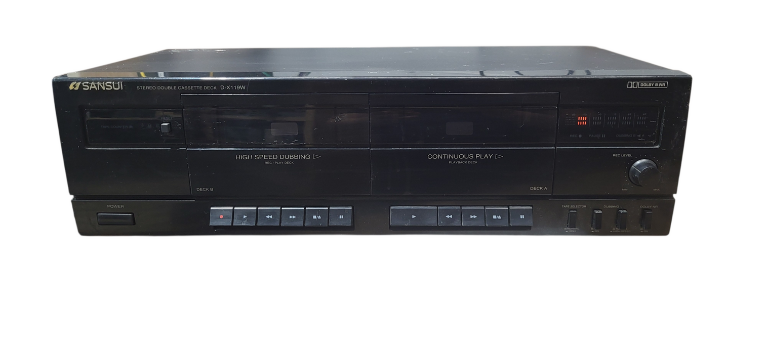 Sansui D-X119W Dual Cassette Tape Deck Stereo