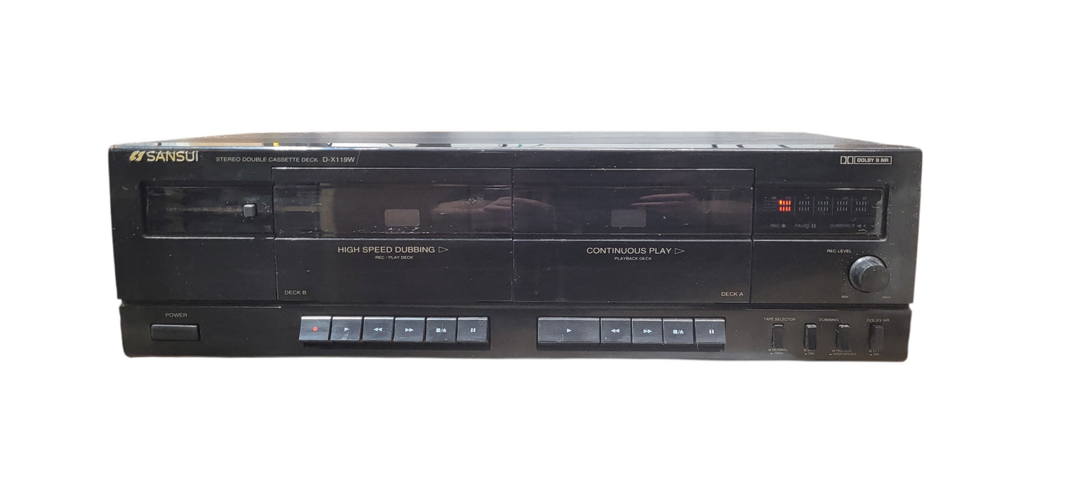 Sansui D-X119W Dual Cassette Tape Deck Stereo