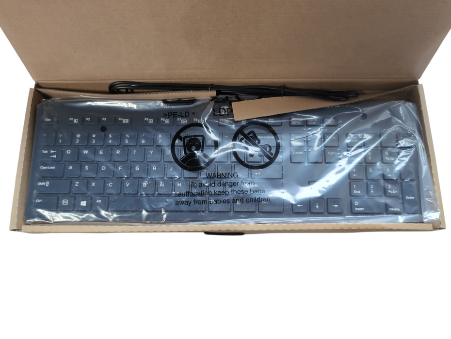Lot of 3x Genuine HP USB Slim Keyboard Wired US Black, 803181-001