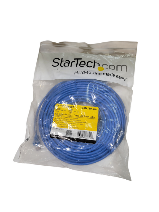 StarTech Cat 5E Cable 100ft/30.5M - Blue Snagless Cat5e UTP Patch Cable