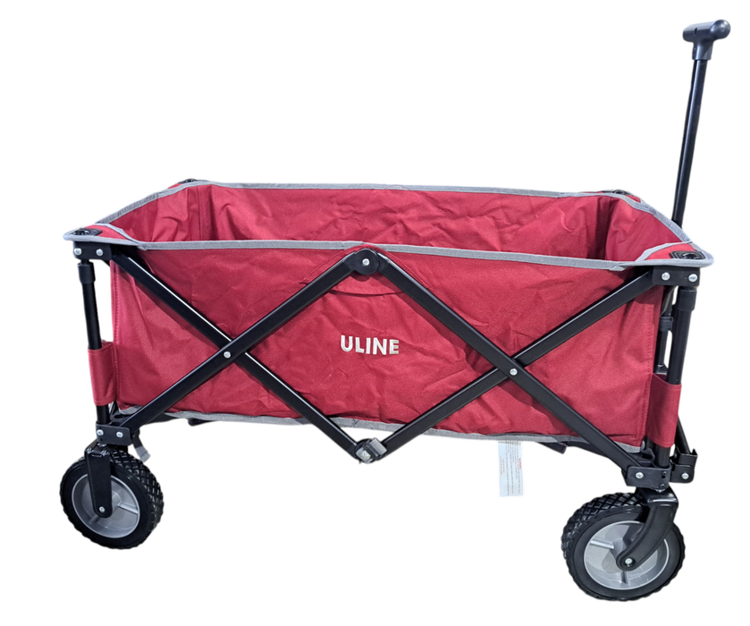 Uline Foldable Utility Wagon Red with Wheels and Handle Storage Bag