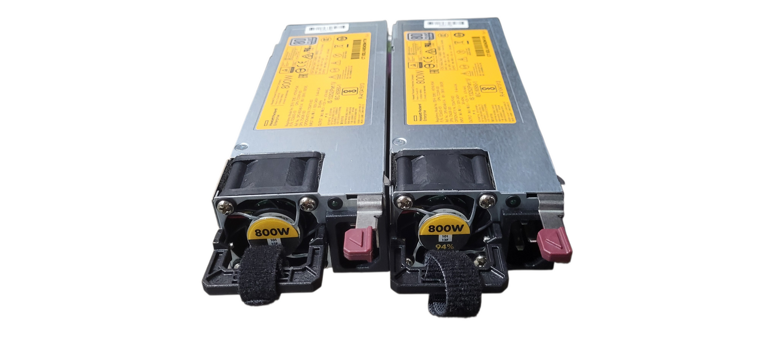 Lot of 2x HP HSTNS-PD41 DL380/360 800W 80+ Platinum Hot-Plug PSU 723600-101