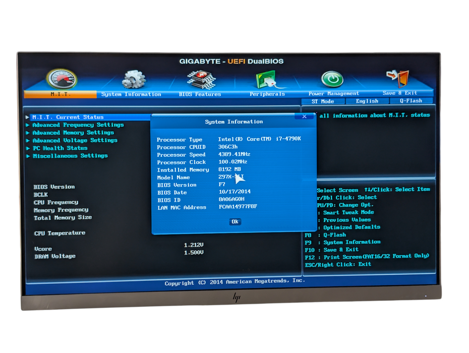 GIGABYTE GA-Z97X-SLI Intel Core i7-4790K 8GB RAM Motherboard Combo