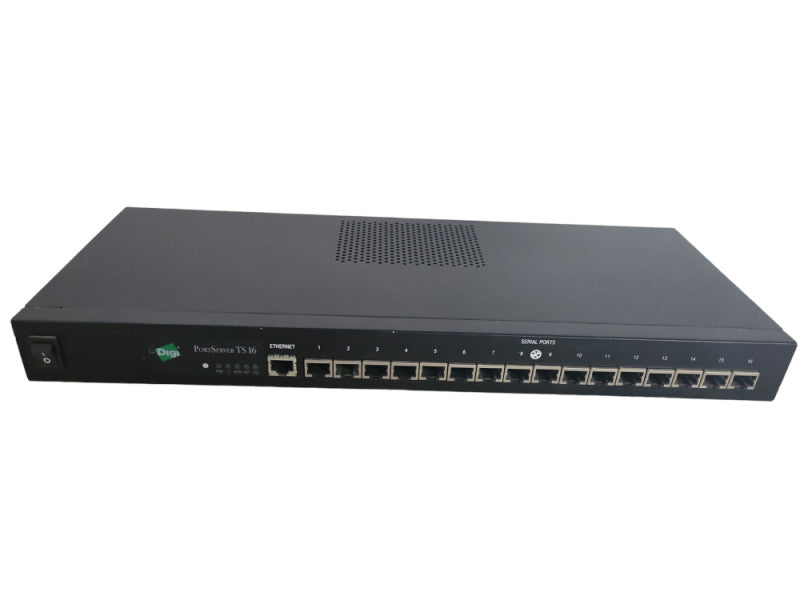 Digi PortServer TS 16 Rack AC Terminal Server w/ Brackets !