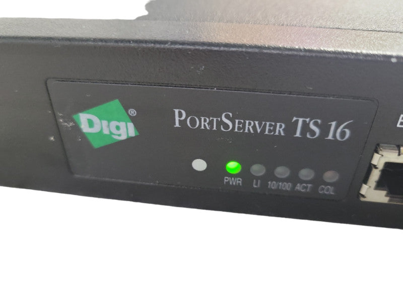 Digi PortServer TS 16 Rack AC Terminal Server w/ Brackets !