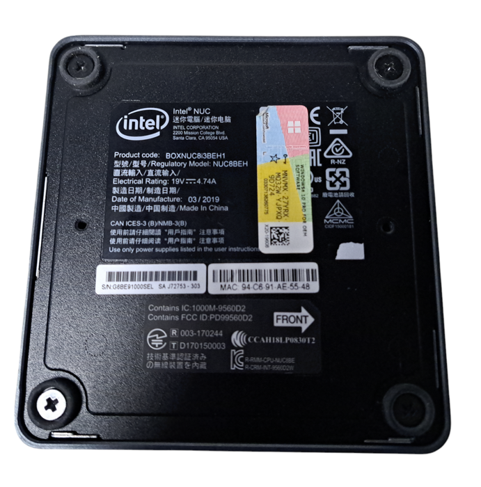 Intel NUC8i3BEH1 Mini PC Core i3-8109U 3.00GHz, 8GB DDR4, No HDD