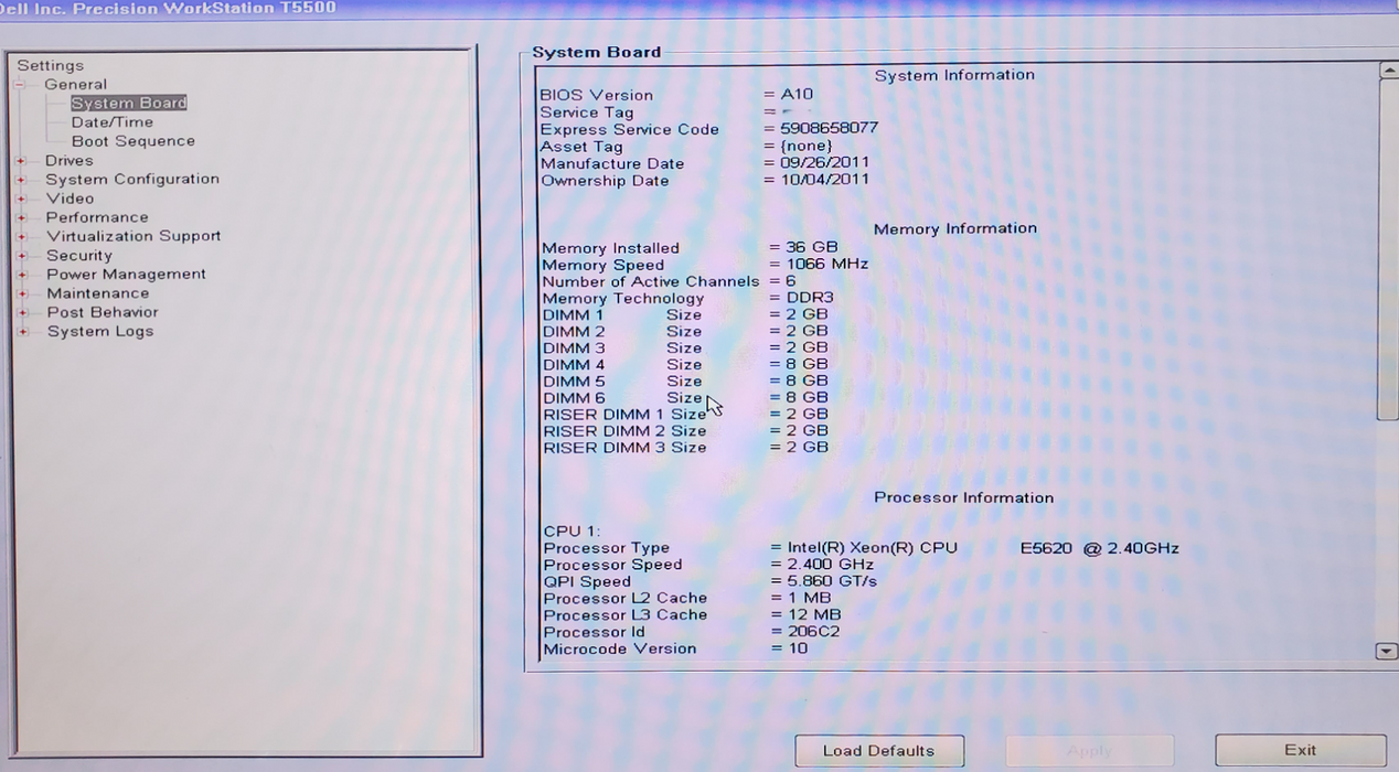Dell PowerEdgeT5500 Workstation - 2x Xeon E5620, 36GB DDR3, Quadro 4000 - No HDD