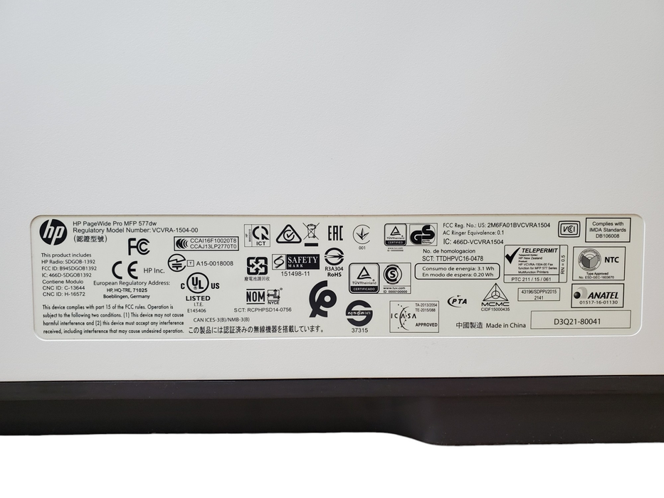 HP PageWide Pro MFP 577dw Color All-in-One Printer