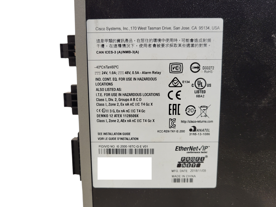 Cisco IE-2000-16TC-G-E Industrial Switch | Managed Fast Ethernet 16-Port