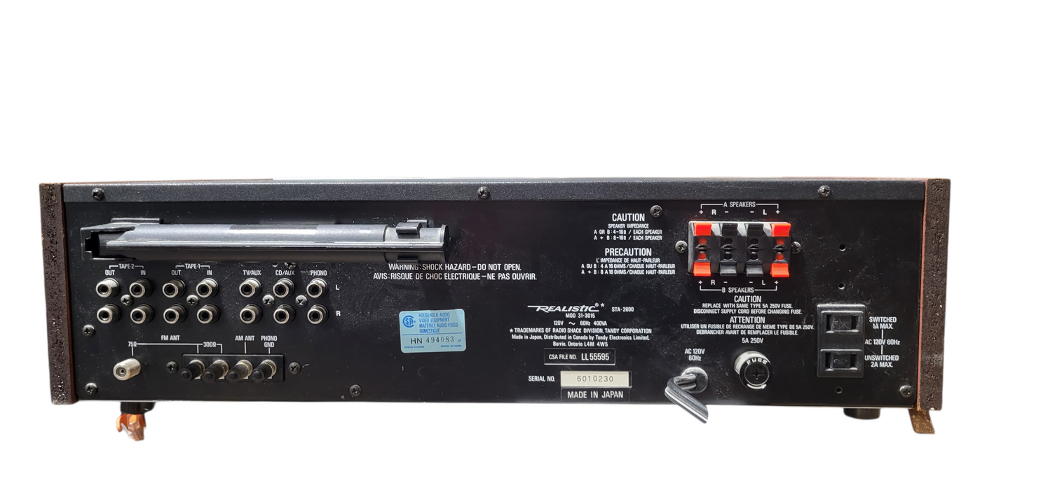 Vintage Realistic STA-2600 Receiver AM/FM - Made in Japan