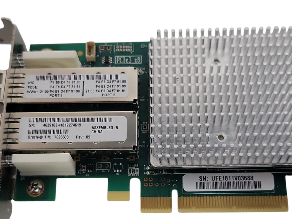 Oracle Qlogic QLE8362-ORL Dual Port 16Gb NIC 7023303 Low Profile W/ SFPs