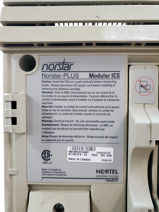 Nortel Norstar-PLUS Modular ICS Cabinet w/ 2x NT5B41GA-93  *READ*