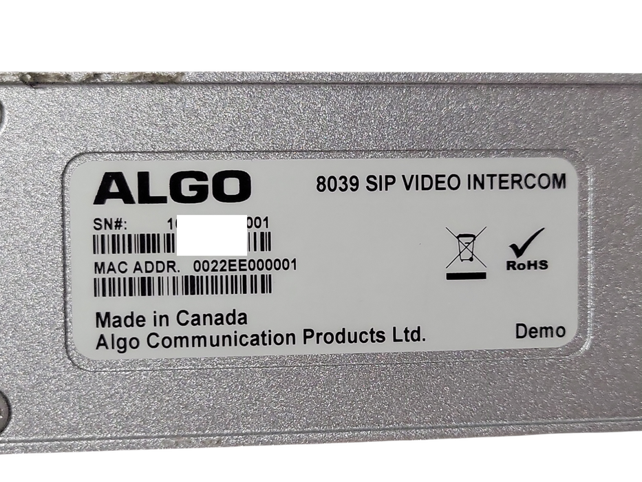Algo 8039 SIP Video Intercom Demo, See detail