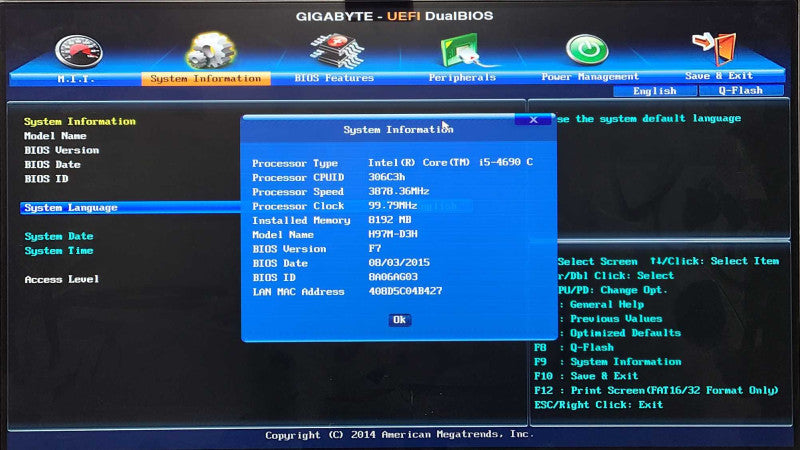Custom PC/GIGABYTE H97M-D3H, i5-4690 3.50GHz, 8GB DDR3, 2TB 3.5\\"HDD