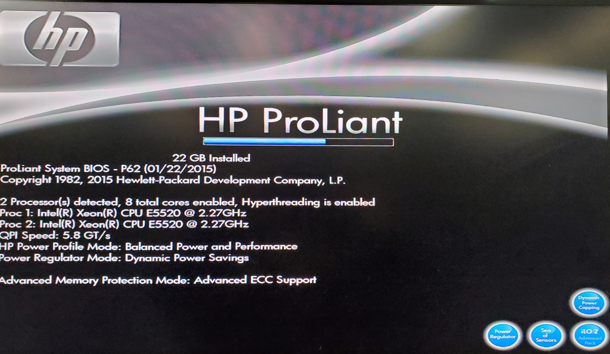 HP ProLiant DL380 G6 - 2x Xeon E5520, 22GB DDR3, P410i/P411 - No HDD