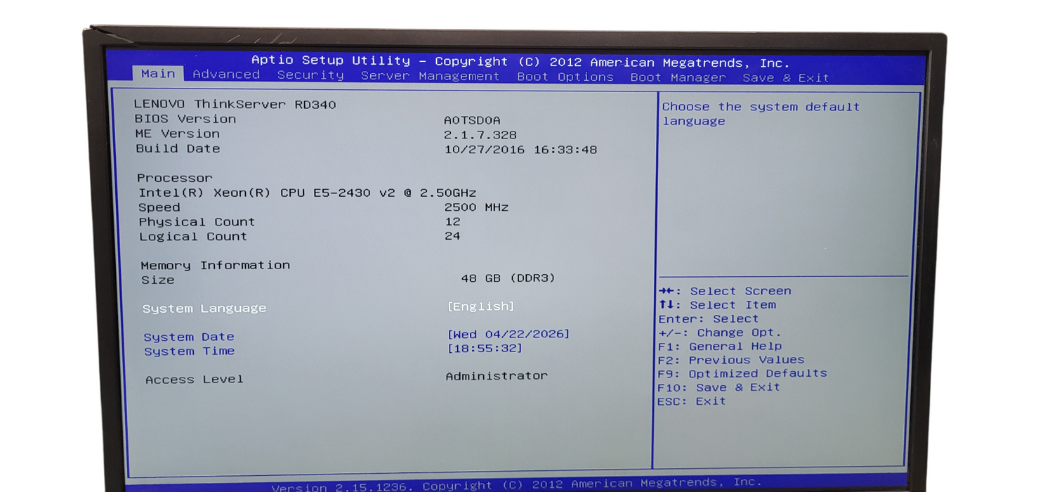 Think Server RD340 Xeon E5-2430 V2 CPU|48GB DDR3|No HDD|RAID 9260-8i|2x550W