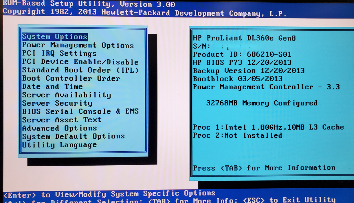 HP ProLiant DL360e Gen8 - 2x Xeon E5-2403 0, 32DDR3, B320i - No HDD