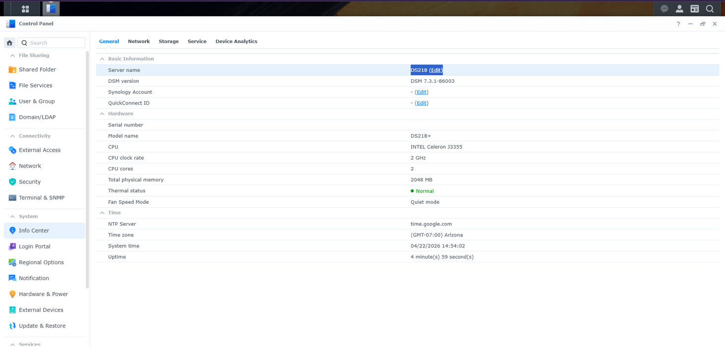Synology DiskStation DS218+ 2-Bay NAS w/ 2x 2TB HDDs