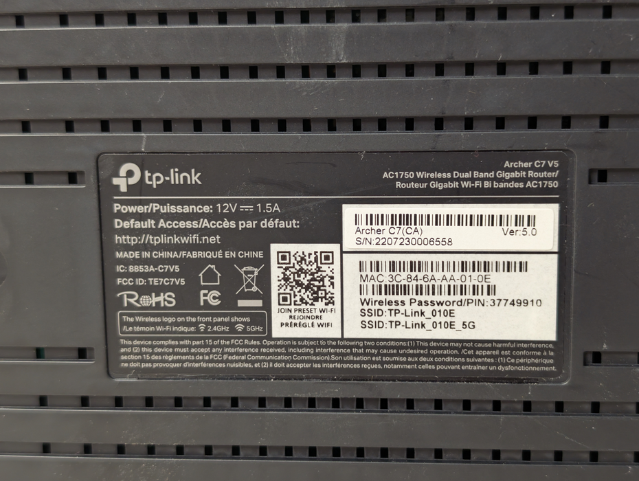 Lot of 5x TP-Link Archer C7 V5