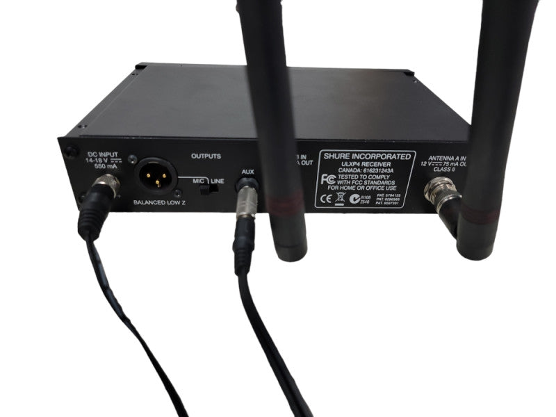 Shure ULXP4 554-590MHz Wireless Microphone Receiver W/2xSM58 Vocal Microphone