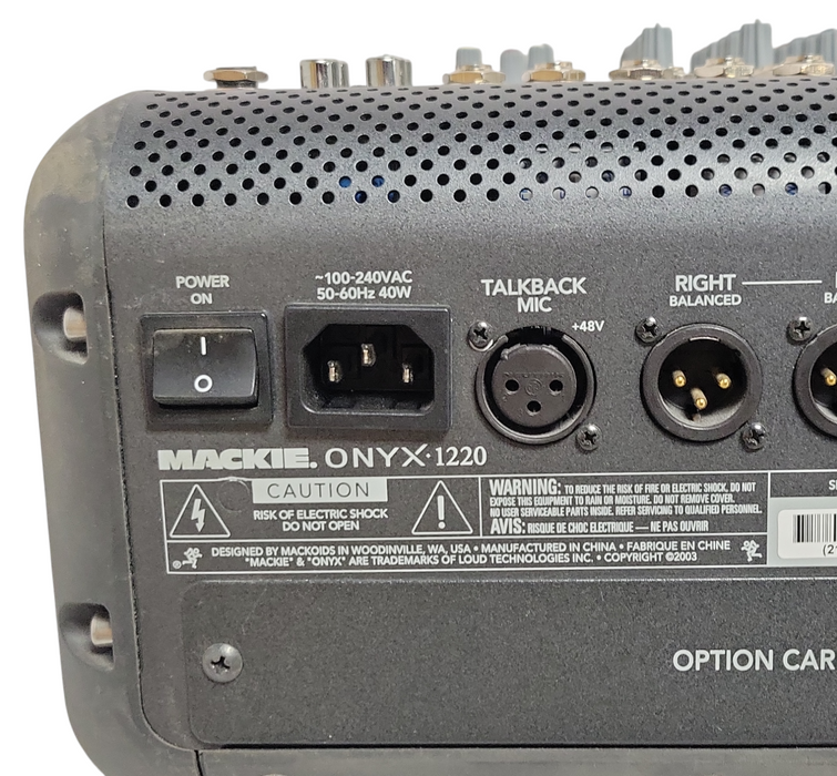 Mackie Onyx 1220 Mixer Onyx1220 Mixing Console Onyx-1220, See detail