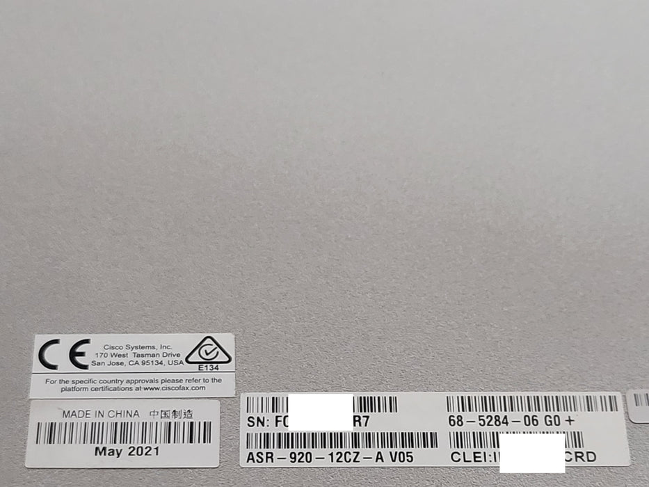 Cisco ASR-920-12CZ-A Aggregation Services Router, 2x PSU, See detail