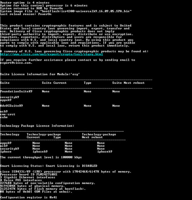 Cisco 4300 Series ISR4331/K9 Integrated Service Router, Not Affected