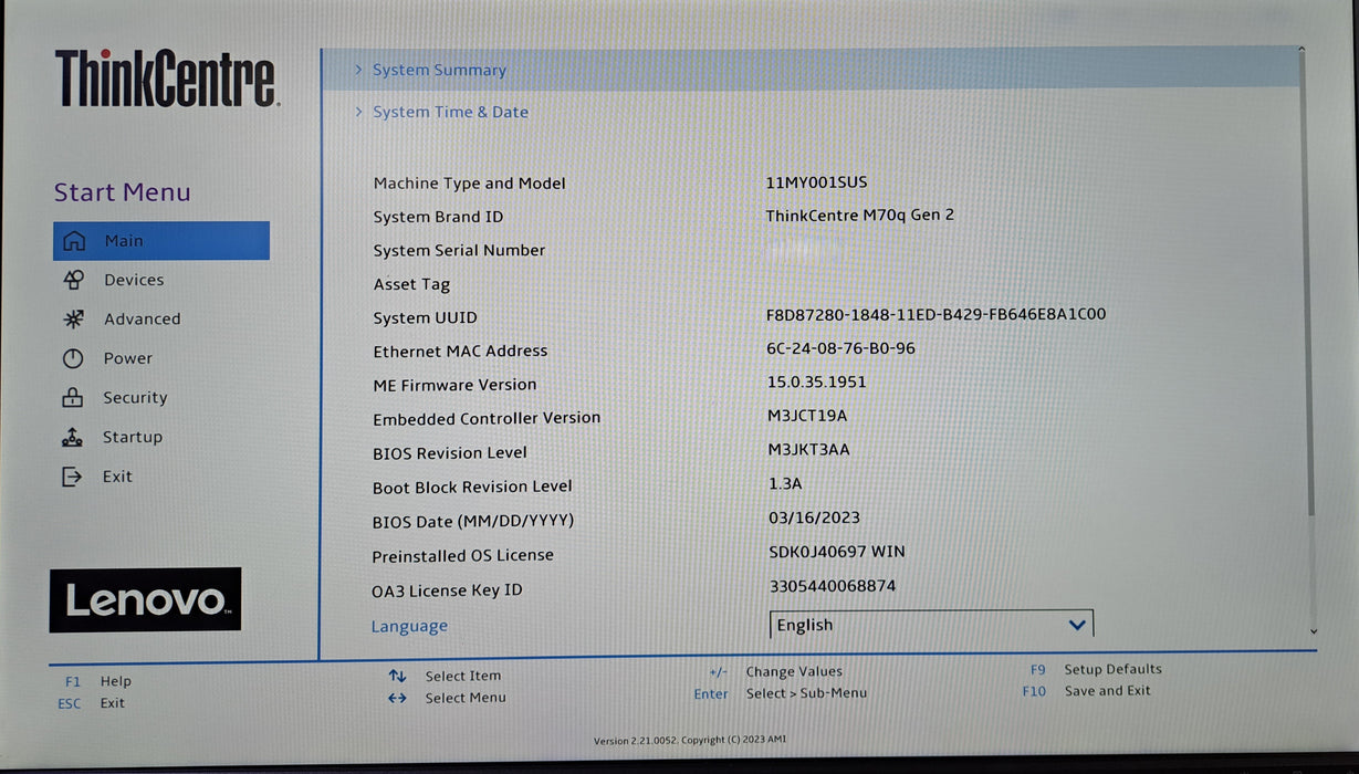 Lenovo ThinkCentre M70q Gen 2 Intel Core i5-11400T, 8GB DDR4, 256GB NVMe, Wi-Fi