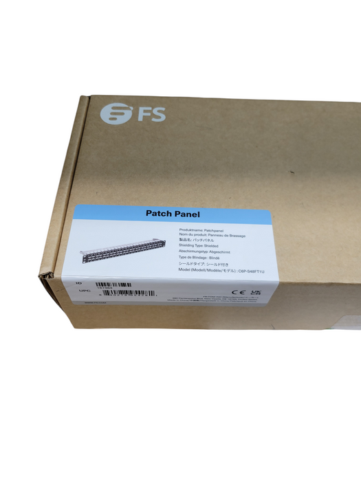 Cat6 Coupler Patch Panel, 48-Port, 1RU, Cable Management Bar Included