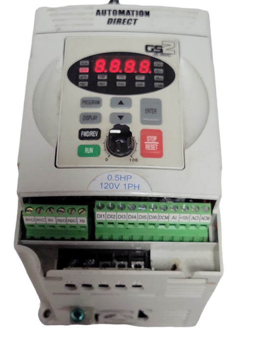 AUTOMATION DIRECT GS2-10P5 120 VAC 0.5HP with 1-phase input, READ _
