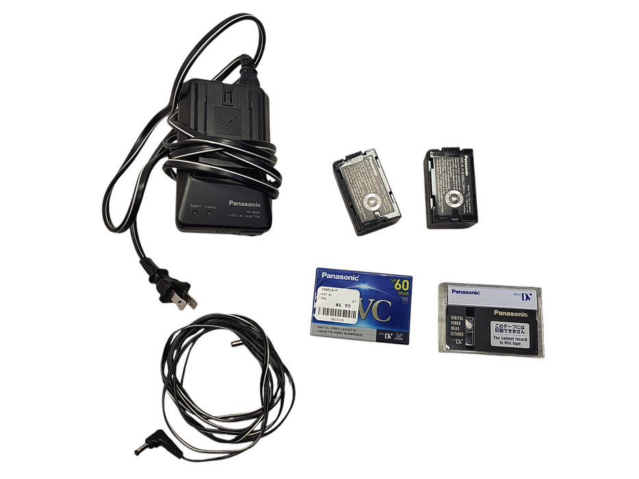 Panasonic AG-DVC20P MiniDV Camcorder W/ Charger, 2x Battery, Cleaning tape, Tape