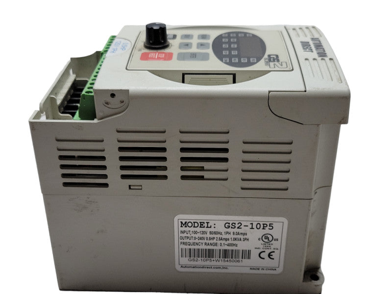 AUTOMATION DIRECT GS2-10P5 120 VAC 0.5HP with 1-phase input, READ _