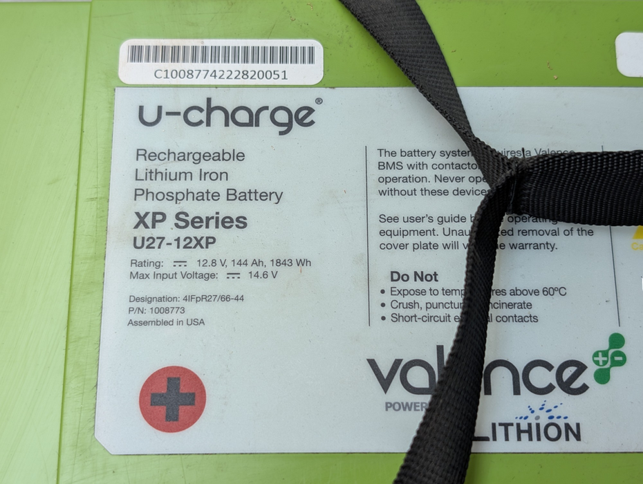 Valence U27-12XP Lithium iron Phosphate Battery Please READ