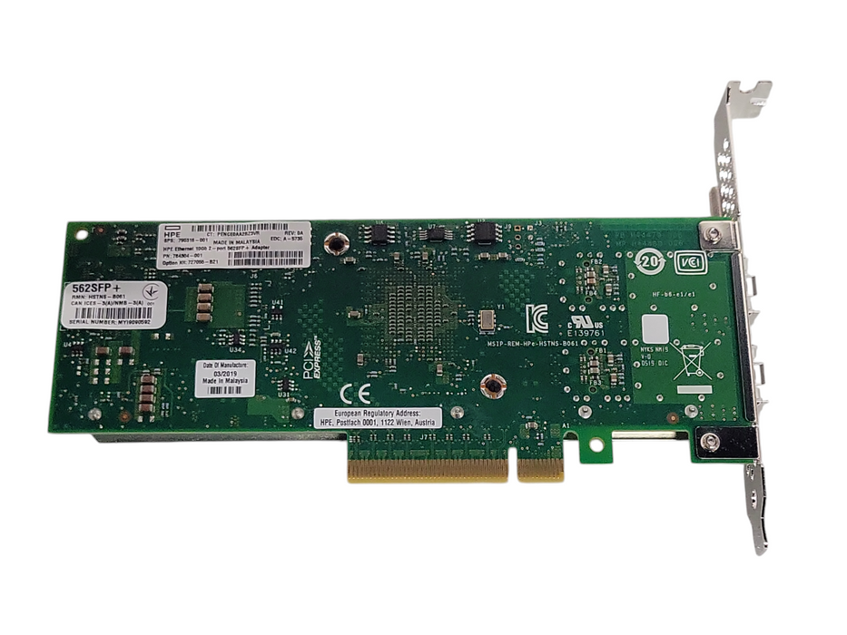 HPE 562SFP+ Dual-Port 10GbE SFP+ Network Adapter P/N: 790316-001 FH Bracket