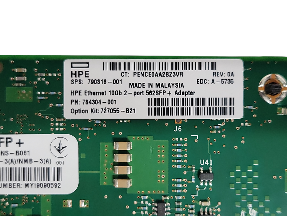 HPE 562SFP+ Dual-Port 10GbE SFP+ Network Adapter P/N: 790316-001 FH Bracket