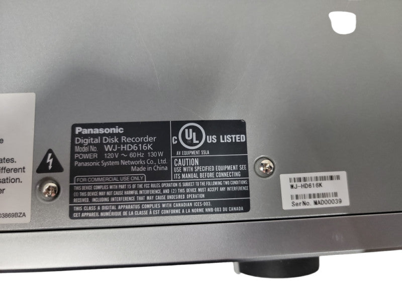 Panasonic WJ-HD616K 16-Channel Digital Disk Video Recorder DVR