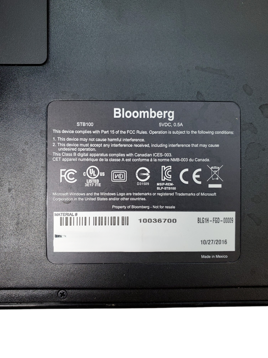 Bloomberg STB100 Financial Trading Keyboard - Black