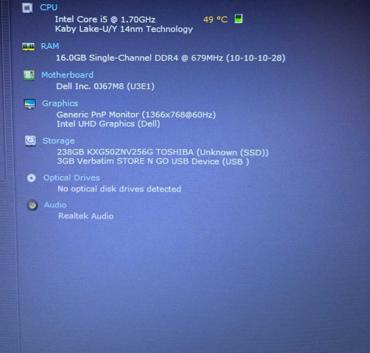 Dell Latitude 5510 i5-10310U@1.7GHz 16GB 256SSD Missing \\"Windows\\" Key READ!
