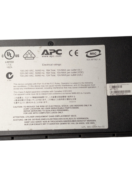 APC AP7821 Netorked Metered PDU