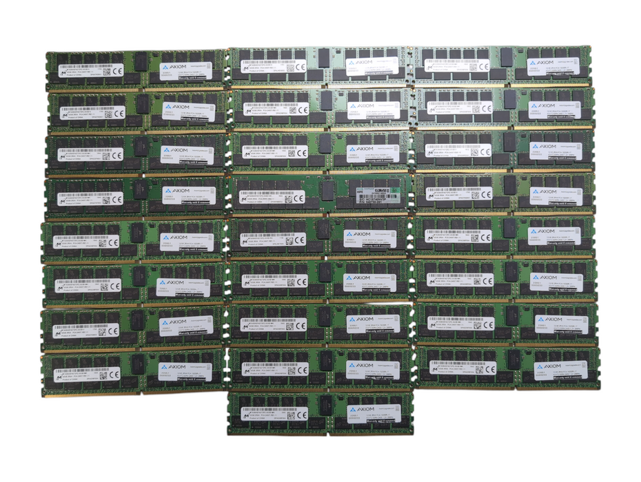Lot of 25x Micron 32GB 2RX4 PC4-2400T DDR4 Server Memory MTA36ASF4G72PZ