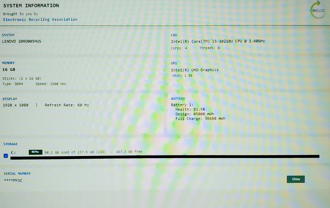 Lenovo ThinkPad E15 15.6" Laptop i5-10210U 16GB RAM 256GB SSD