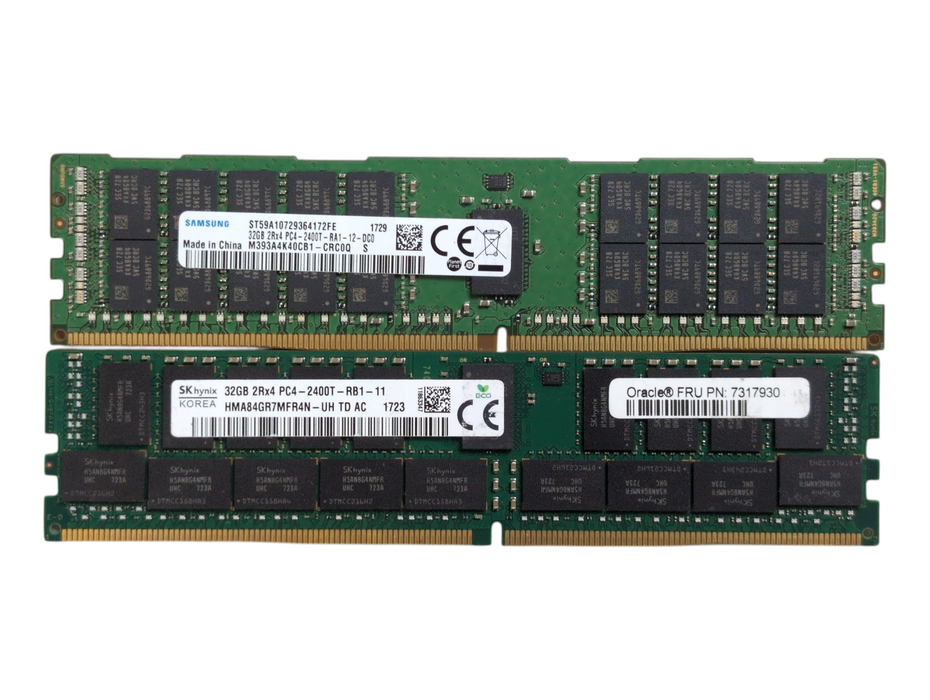 Lot of 5x Assorted 32GB 2Rx4 PC4-2400T DDR4 Server RAM Memory
