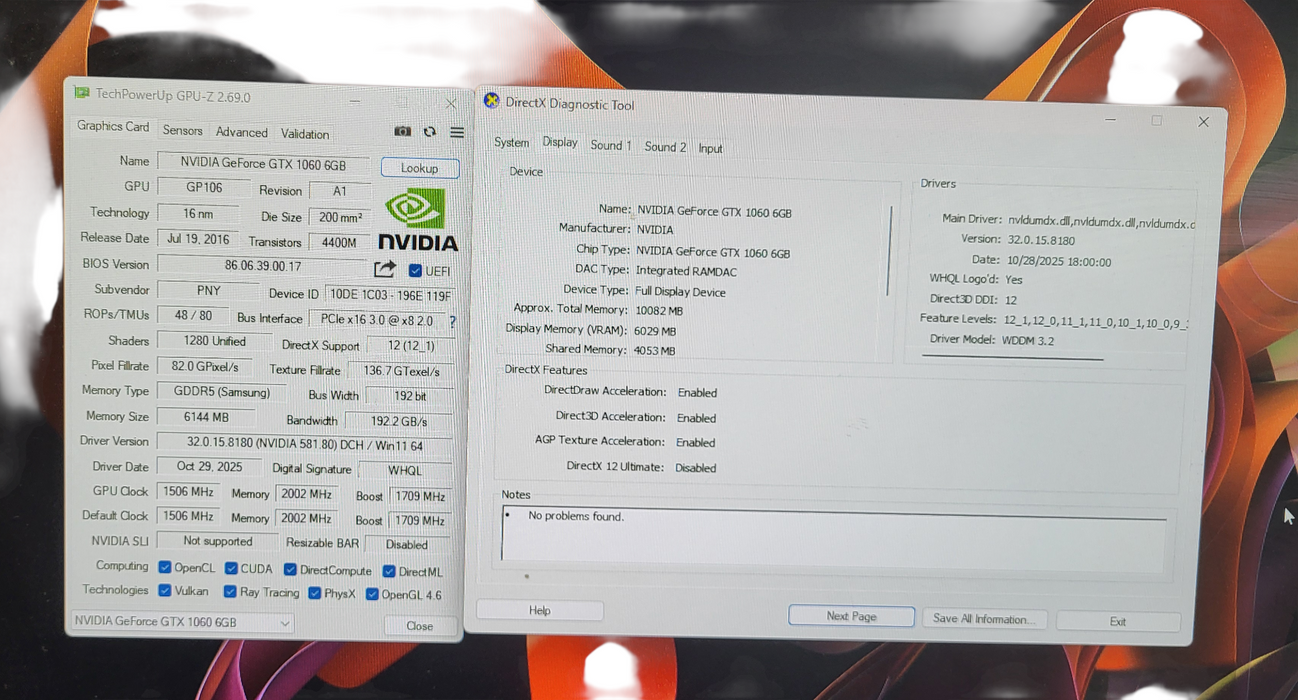 PNY GeForce GTX 1060 6GB GPU