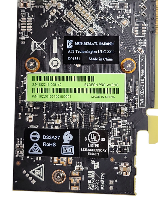 AMD Radeon Pro WX3200 4GB GDDR5, 4x Mini Display ports graphics card, FH bracket