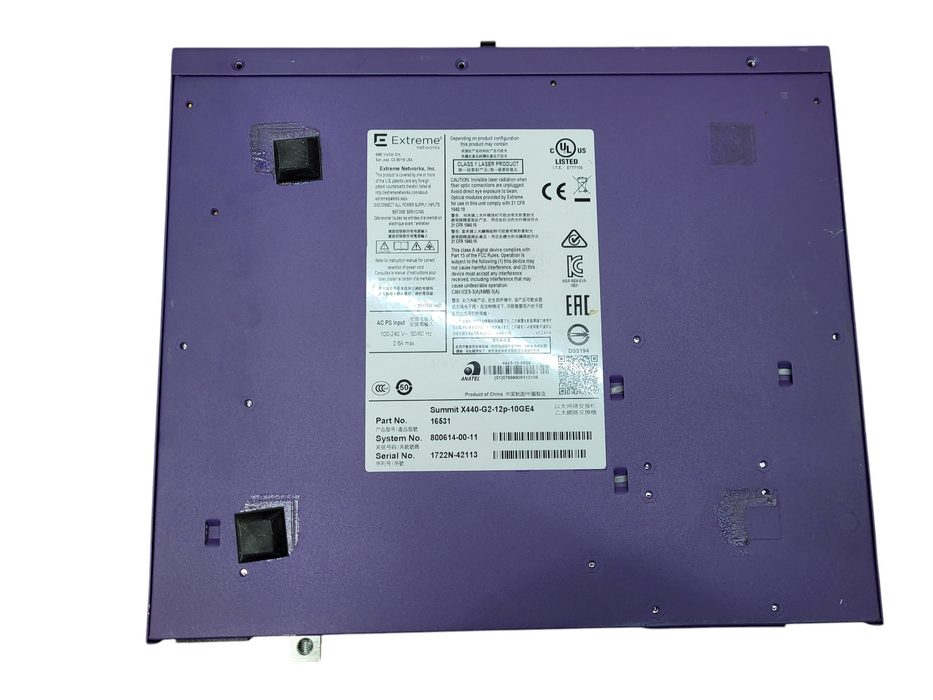 Extreme Networks Summit X440-G2-12P-10GE4 Ethernet Switch READ