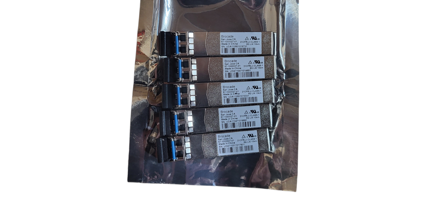 Lot of 5x Brocade XBR-000153 57-1000027-01 8GB LWL 1310nm 10km SFP+ Transceiver