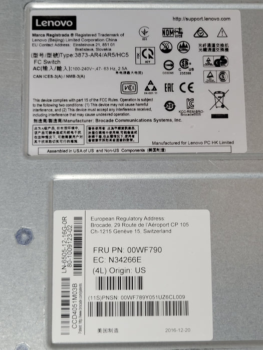 Lenovo LN-6505-12-16G-0R 00WF790 16Gb 12-Active ports switch w/ 12x SFPs