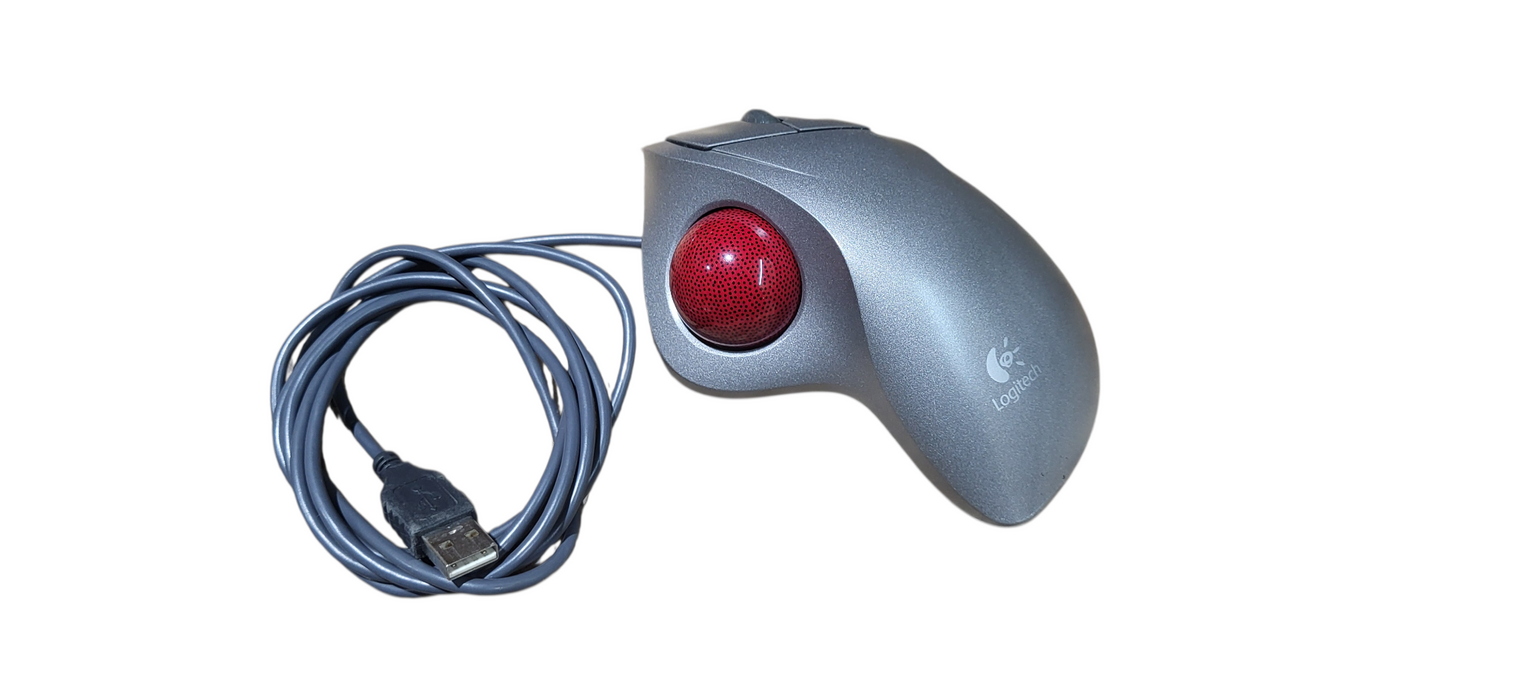 Logitech TrackMan Wheel Mouse Track Man Marble Red USB T-BB18 T