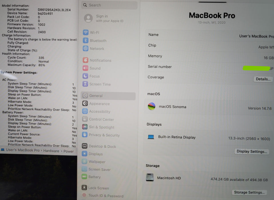 Apple MacBook Pro 13" 2020 A2338 M1 16GB RAM 512GB SSD